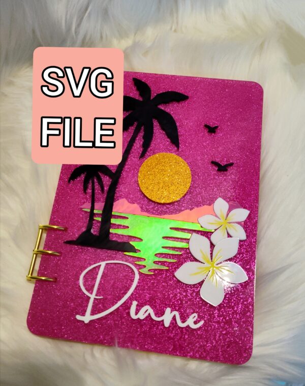 1000014734 Hawaii Beach Acrylic Notebook SVG FILE